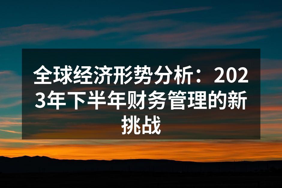 全球经济形势分析：2023年下半年财务管理的新挑战