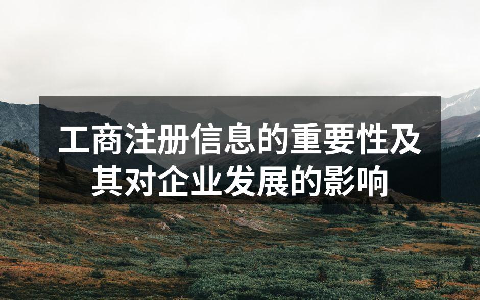 工商注册信息的重要性及其对企业发展的影响