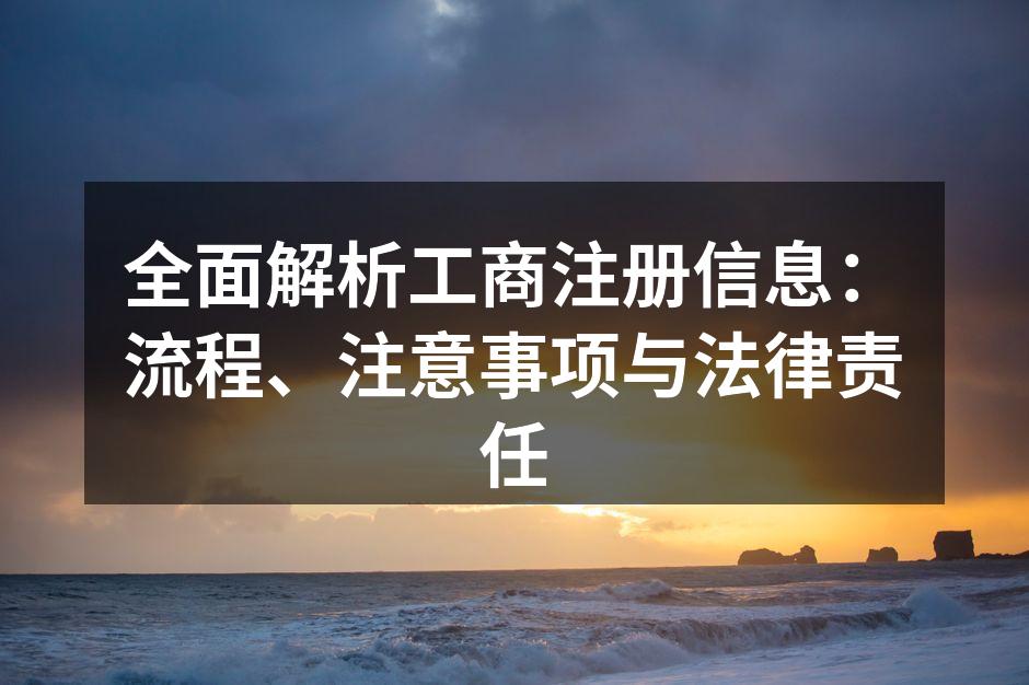 全面解析工商注册信息：流程、注意事项与法律责任