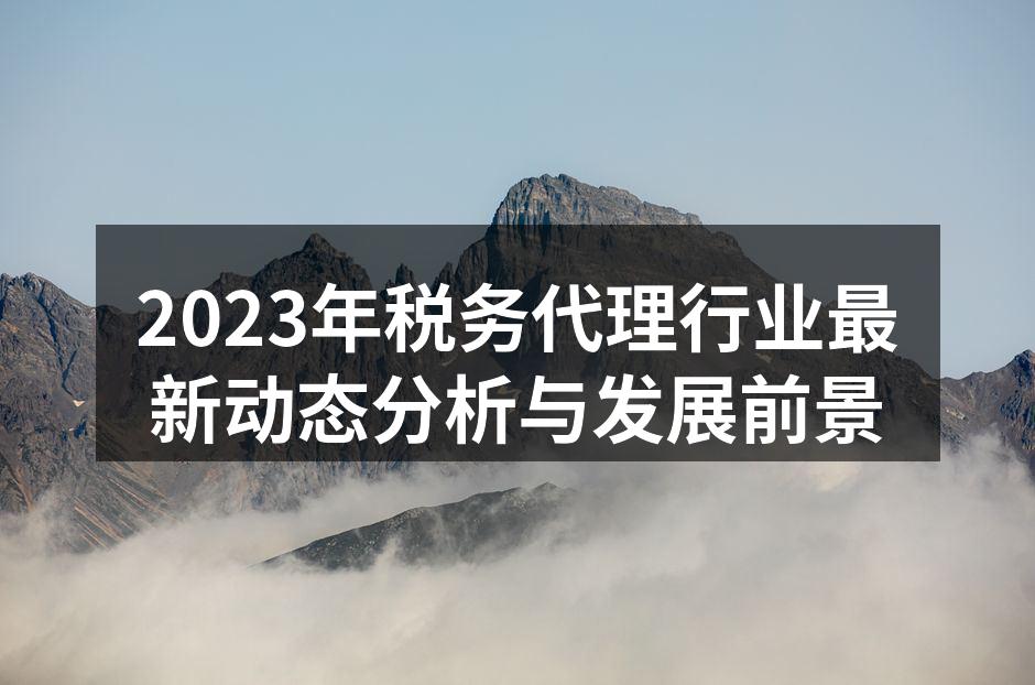 2023年税务代理行业最新动态分析与发展前景