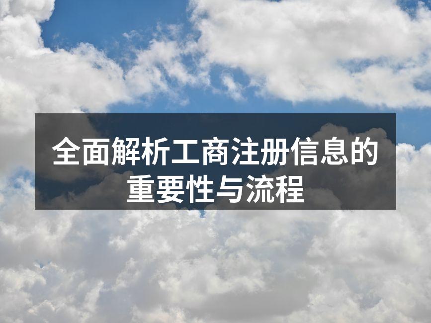 全面解析工商注册信息的重要性与流程