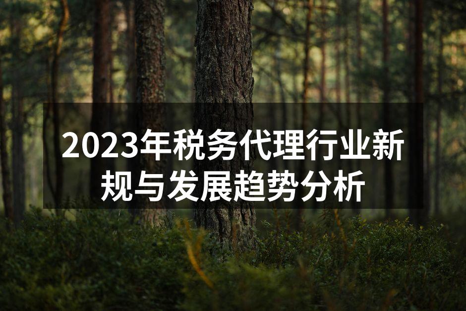 2023年税务代理行业新规与发展趋势分析
